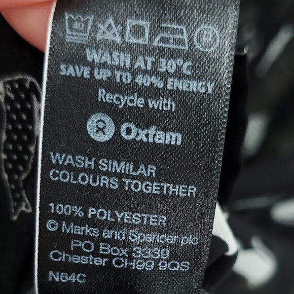 Marks & Spencer Sheer Cat-Print Peter Pan Collar Blouse Black US 8 Halloween - Picture 16 of 16